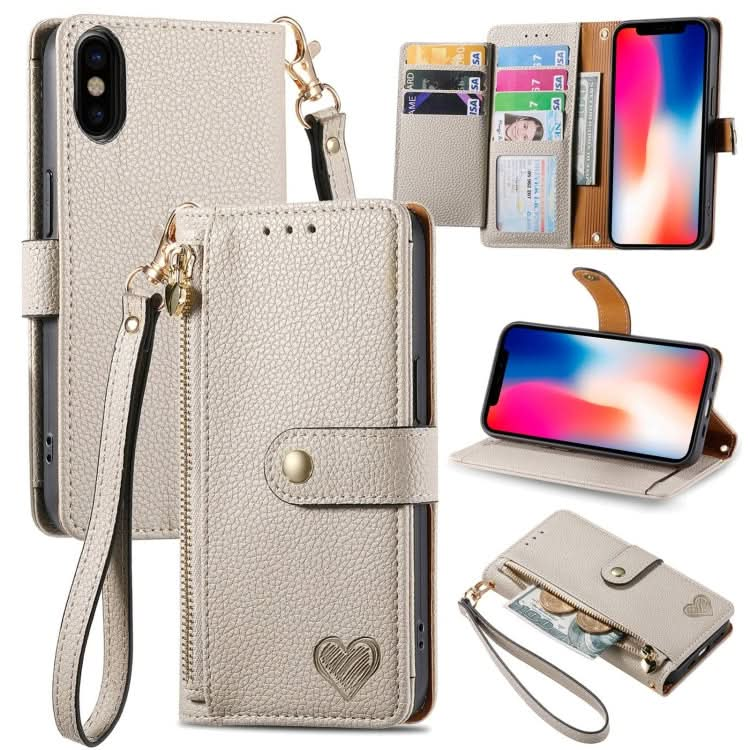 Love Zipper Lanyard Leather Phone Case, Series 2