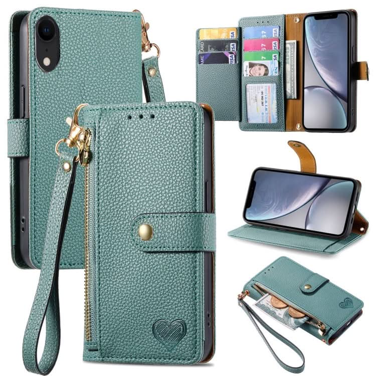 Love Zipper Lanyard Leather Phone Case, Series 1