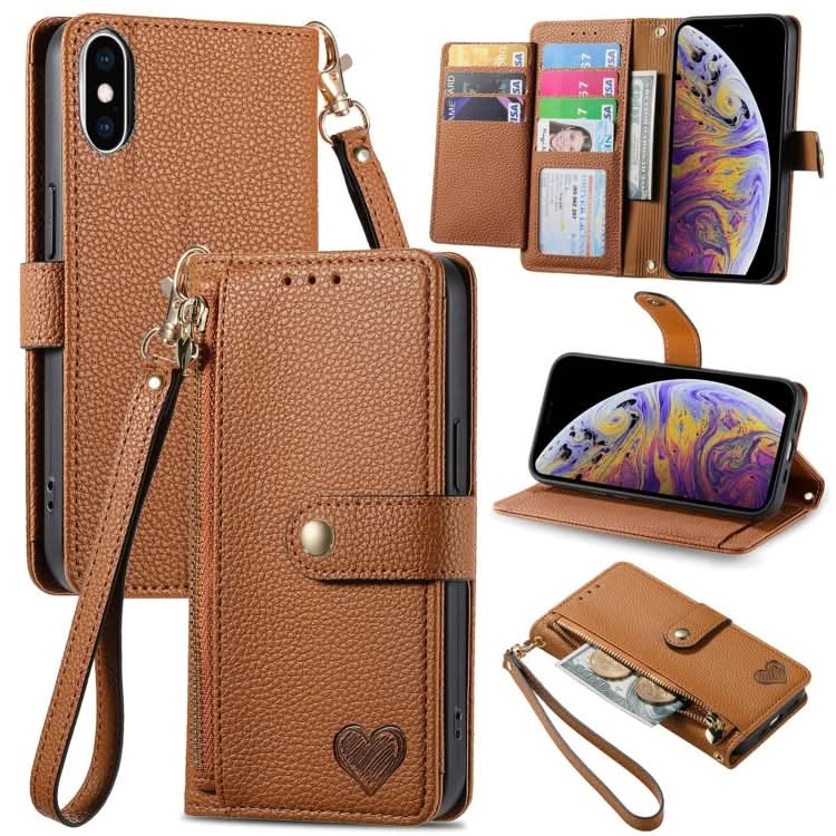 Love Zipper Lanyard Leather Phone Case, Series 3