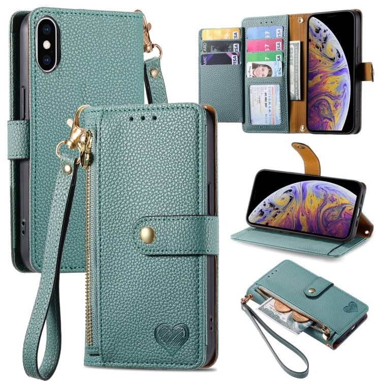 Love Zipper Lanyard Leather Phone Case, Series 3