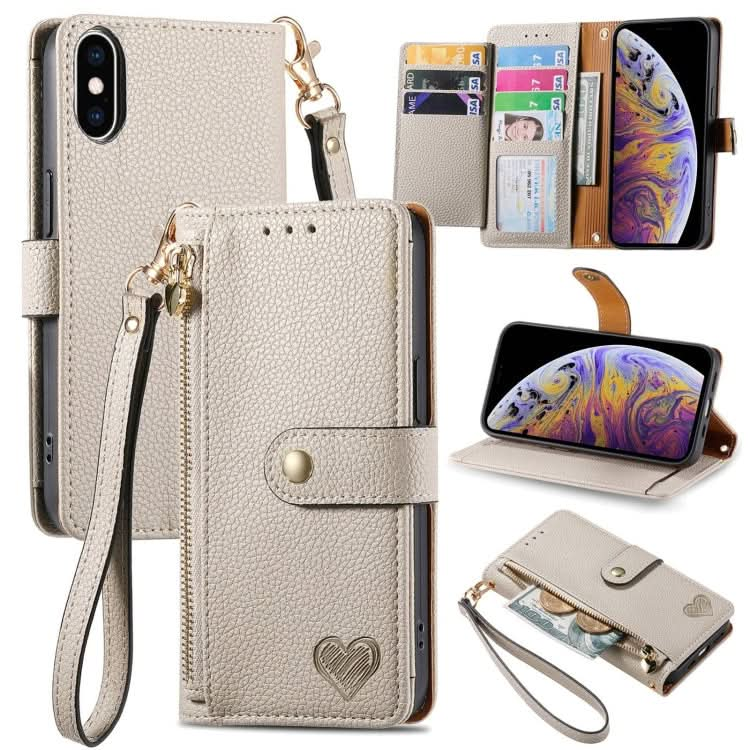 Love Zipper Lanyard Leather Phone Case, Series 3