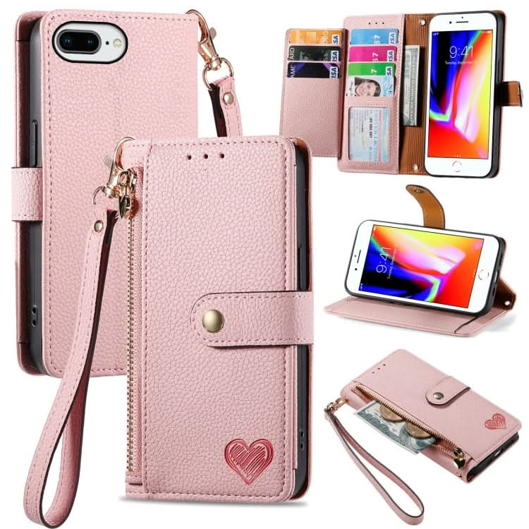 Love Zipper Lanyard Leather Phone Case, Series 5