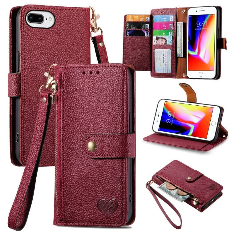 Love Zipper Lanyard Leather Phone Case, Series 5