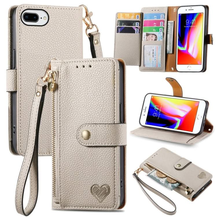 Love Zipper Lanyard Leather Phone Case, Series 5