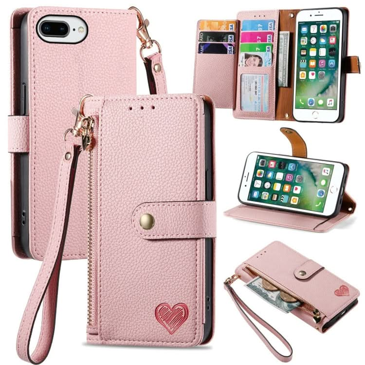 Love Zipper Lanyard Leather Phone Case, Series 3