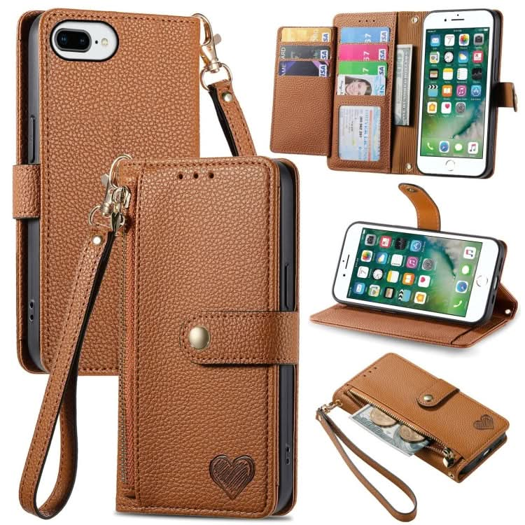 Love Zipper Lanyard Leather Phone Case, Series 3