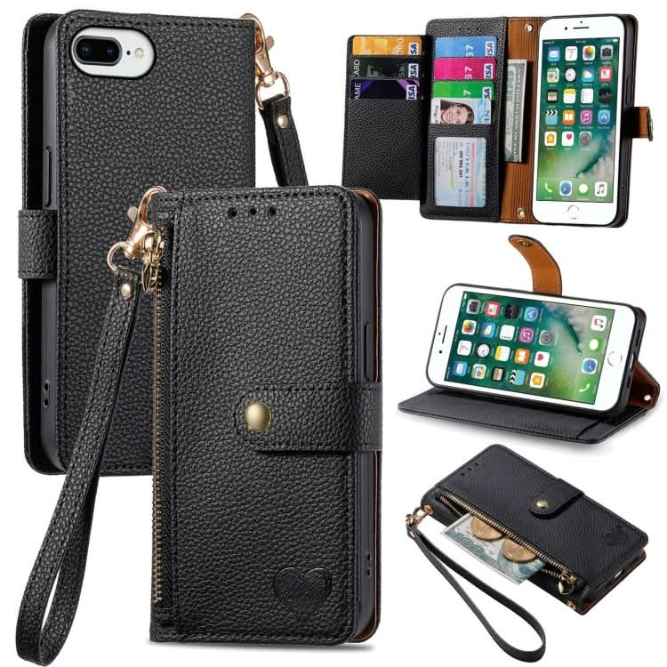 Love Zipper Lanyard Leather Phone Case, Series 3