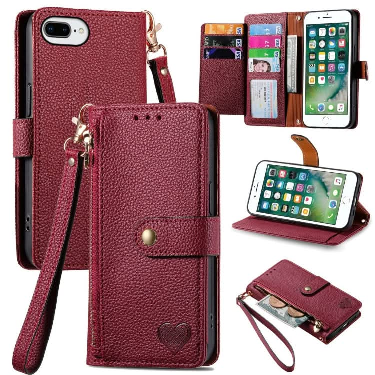 Love Zipper Lanyard Leather Phone Case, Series 3