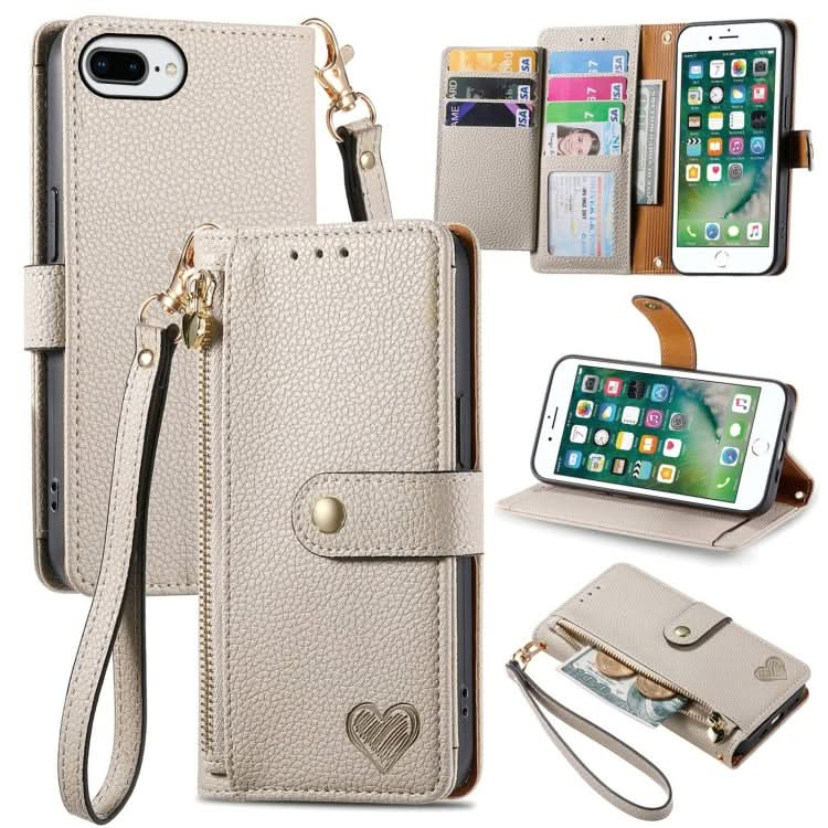 Love Zipper Lanyard Leather Phone Case, Series 3