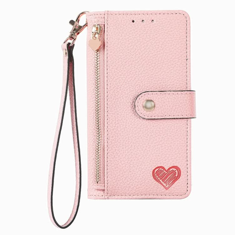 Love Zipper Lanyard Leather Phone Case, Series 4