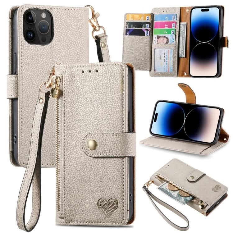 Love Zipper Lanyard Leather Phone Case, Series 5