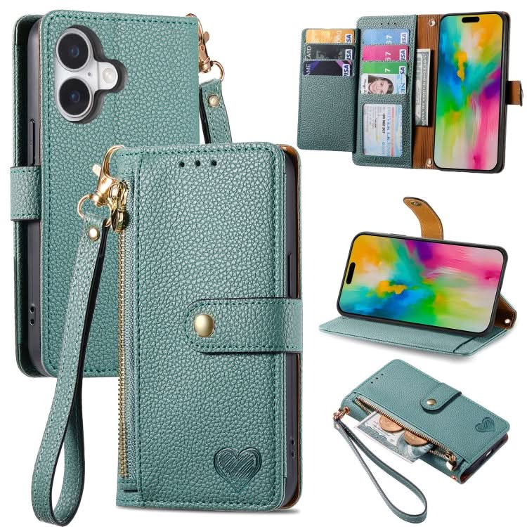 Love Zipper Lanyard Leather Phone Case, Series 4