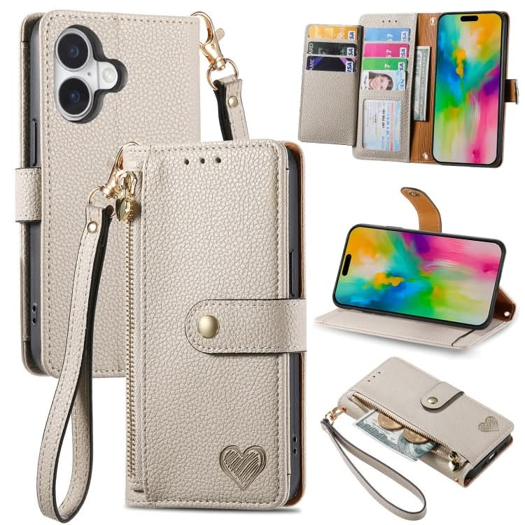 Love Zipper Lanyard Leather Phone Case, Series 4