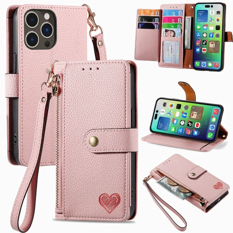 Love Zipper Lanyard Leather Phone Case, Series 5