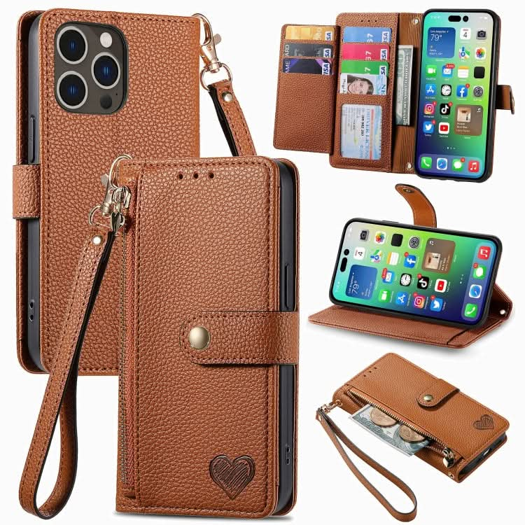 Love Zipper Lanyard Leather Phone Case, Series 5