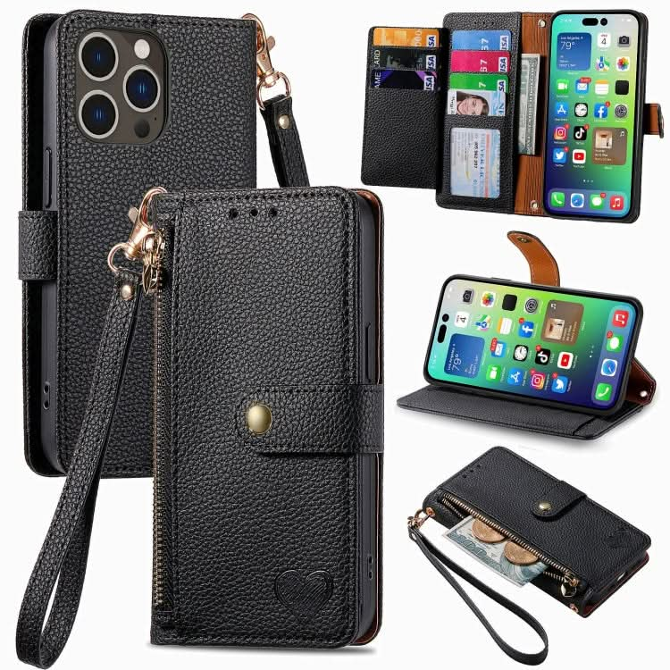 Love Zipper Lanyard Leather Phone Case, Series 5