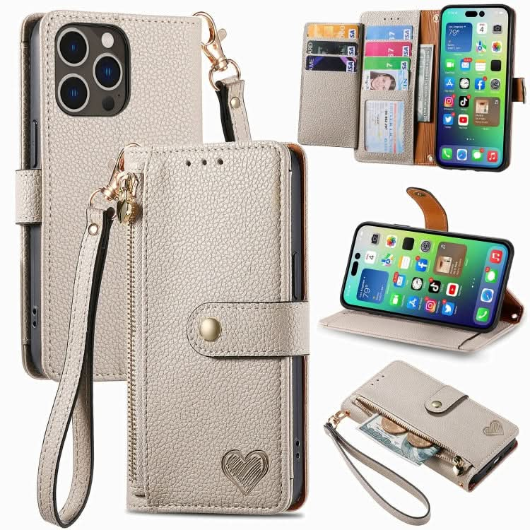 Love Zipper Lanyard Leather Phone Case, Series 5