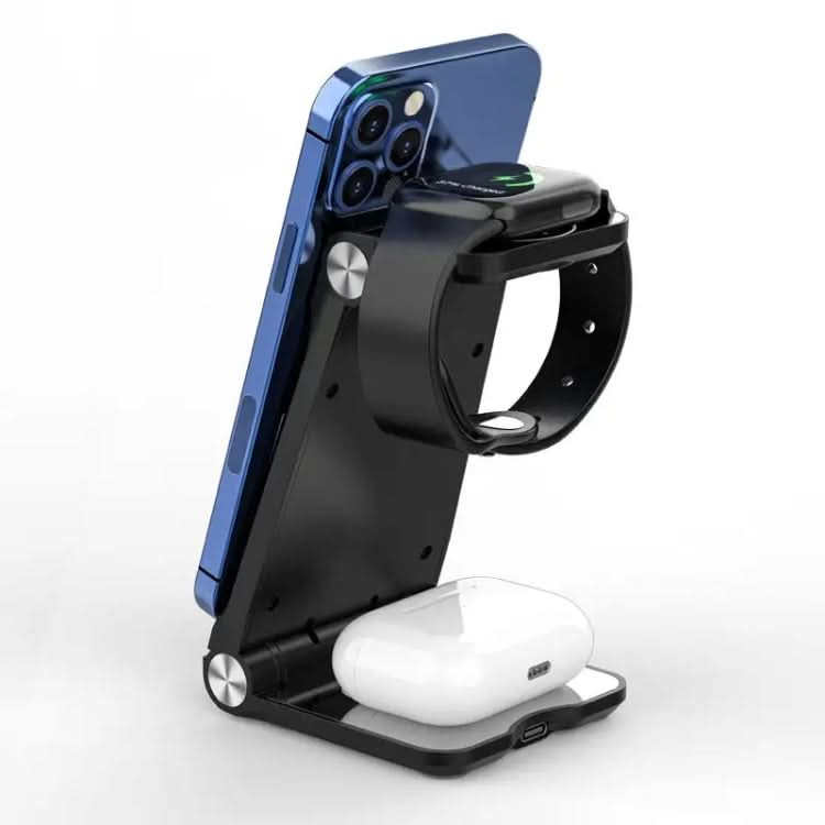 T8  QI Certified Fast Charging Station 3 in 1 Foldable Design Charging Dock