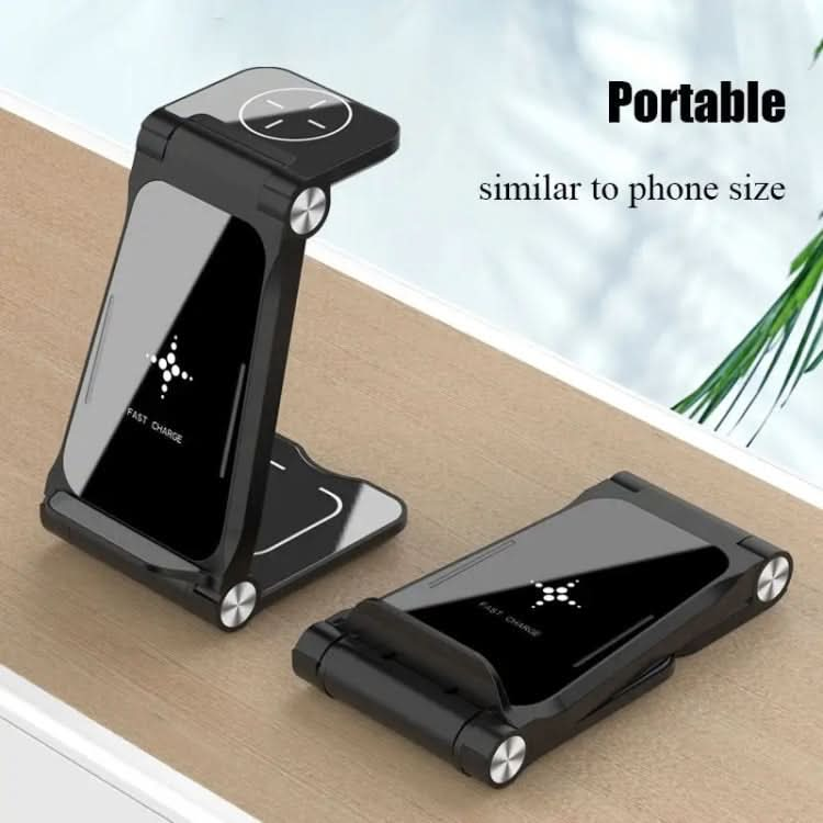 T8  QI Certified Fast Charging Station 3 in 1 Foldable Design Charging Dock