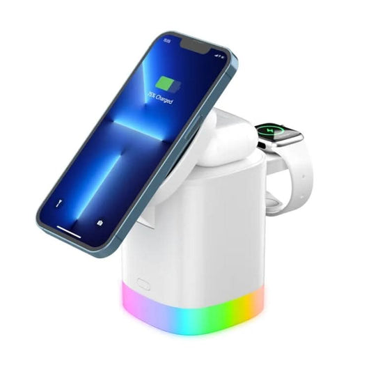 T15 3 in 1 Magnetic Magsafe Wireless Charger Folding Charging Stand For iPhone / iWatch / AirPods