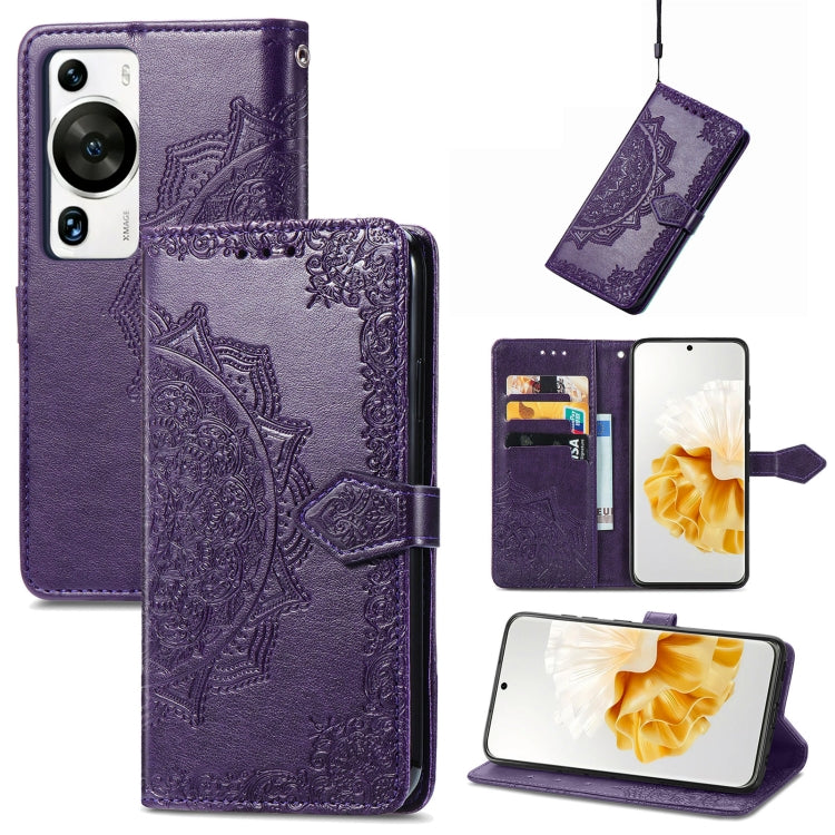 Mandala Flower Embossed Leather Phone Case