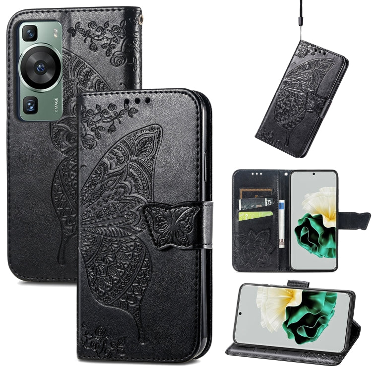 Butterfly Love Flower Embossed Leather Phone Case, Series 2