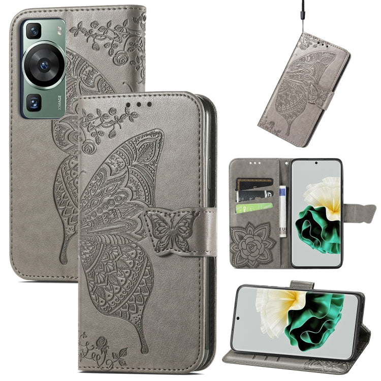 Butterfly Love Flower Embossed Leather Phone Case, Series 2