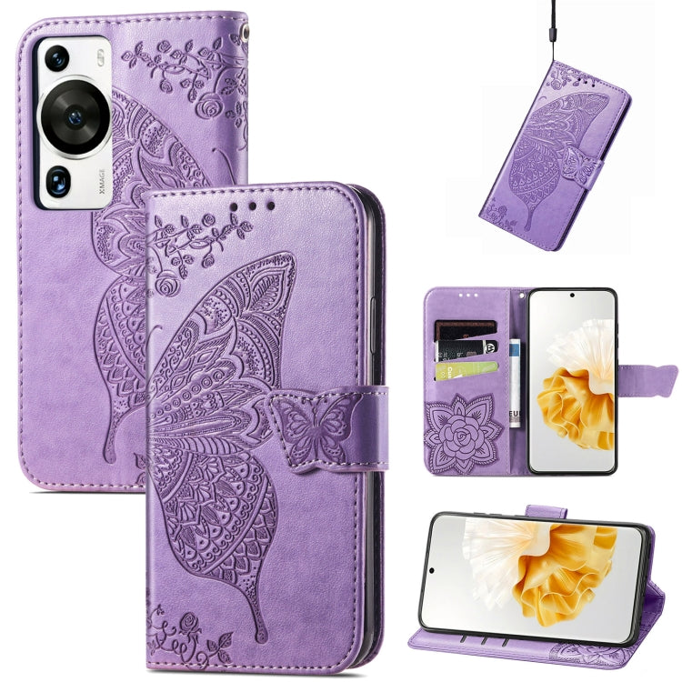 Butterfly Love Flower Embossed Leather Phone Case, Series 2