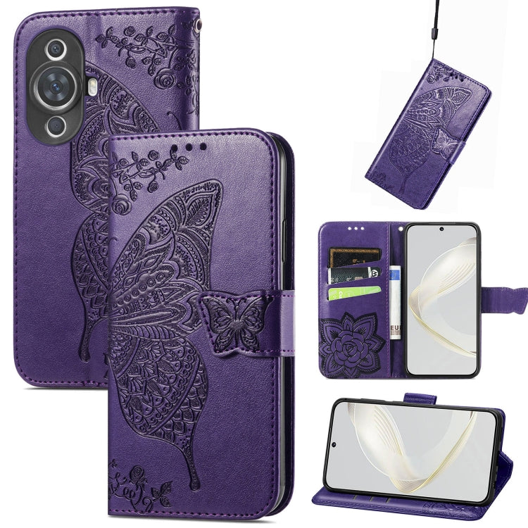 Butterfly Love Flower Embossed Leather Phone Case, Series 2