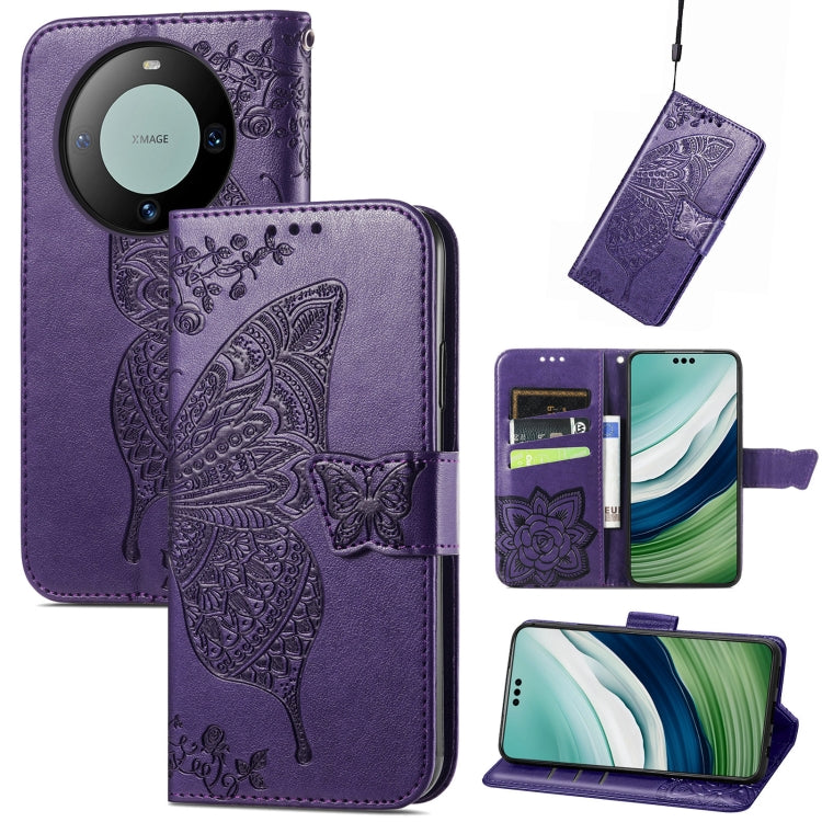 Butterfly Love Flower Embossed Leather Phone Case, Series 1