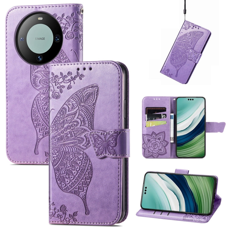 Butterfly Love Flower Embossed Leather Phone Case, Series 1