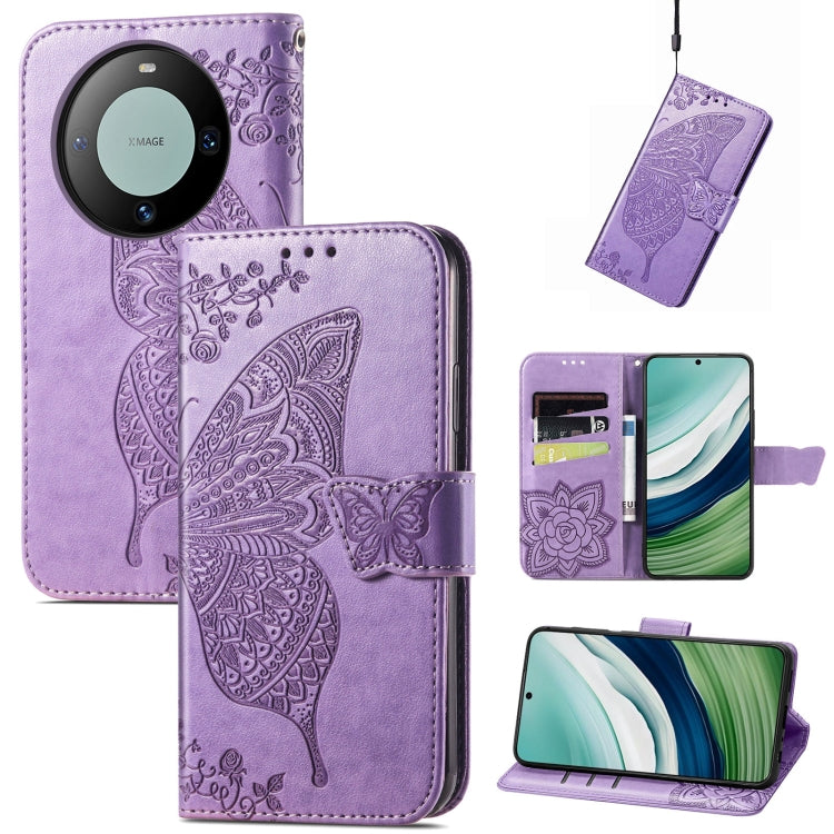 Butterfly Love Flower Embossed Leather Phone Case, Series 2