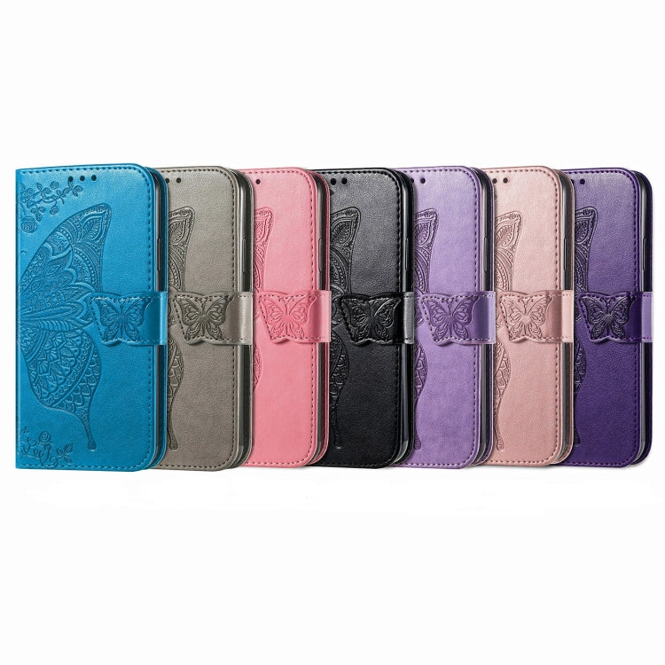 Butterfly Love Flower Embossed Leather Phone Case, Series 1