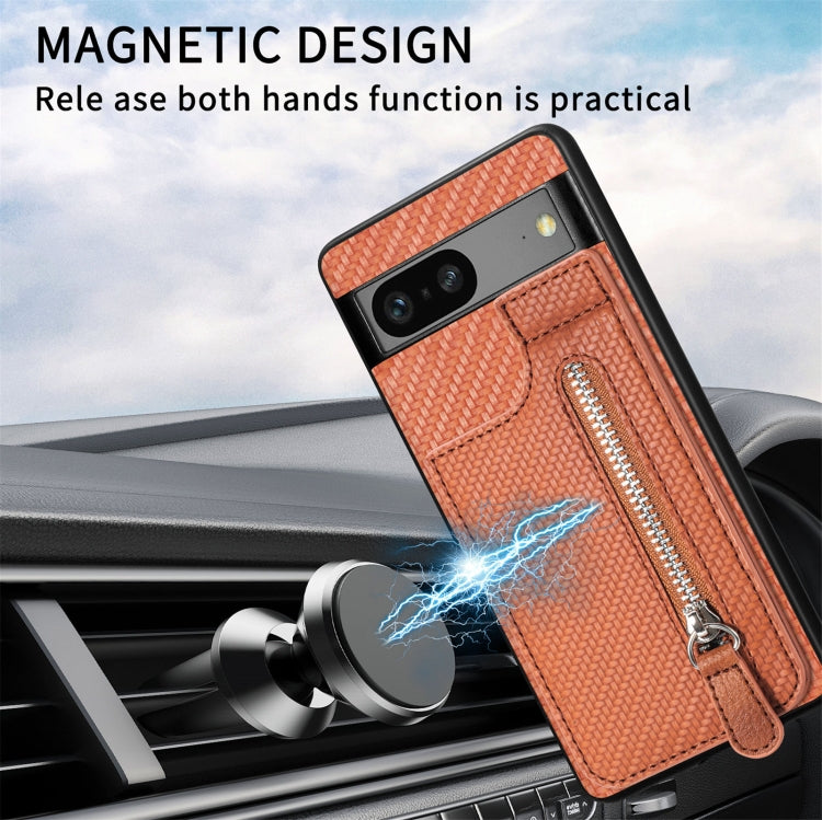 Carbon Fiber Vertical Flip Zipper Phone Case My Store