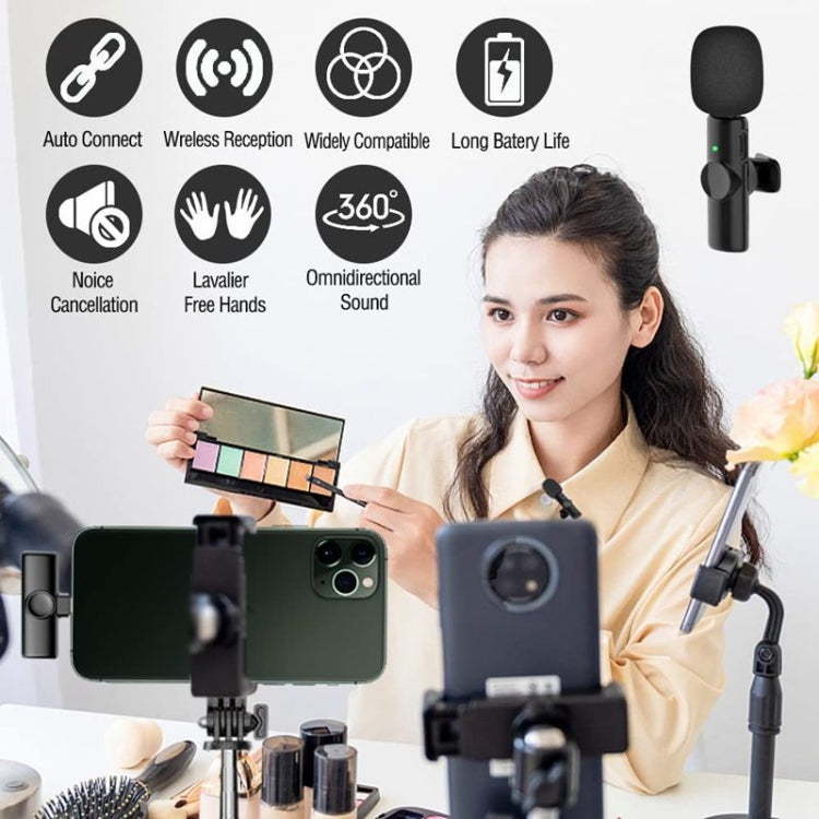 Wireless Lavalier Lapel Microphone for Android Phone & Computer with USB-C / Type-C Receiver