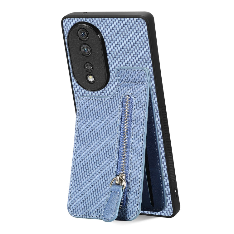 Carbon Fiber Vertical Flip Zipper Phone Case