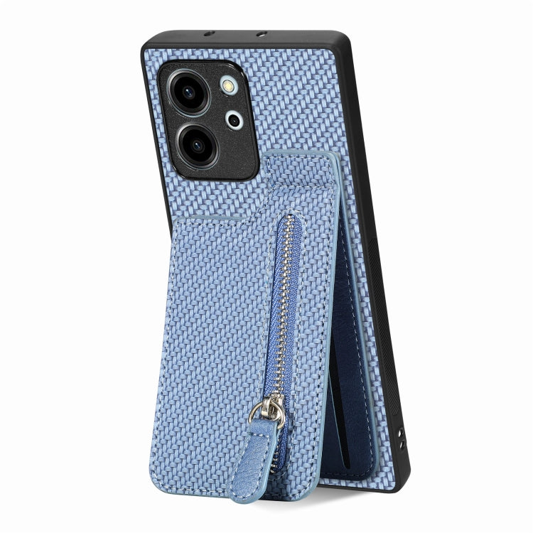 Carbon Fiber Vertical Flip Zipper Phone Case