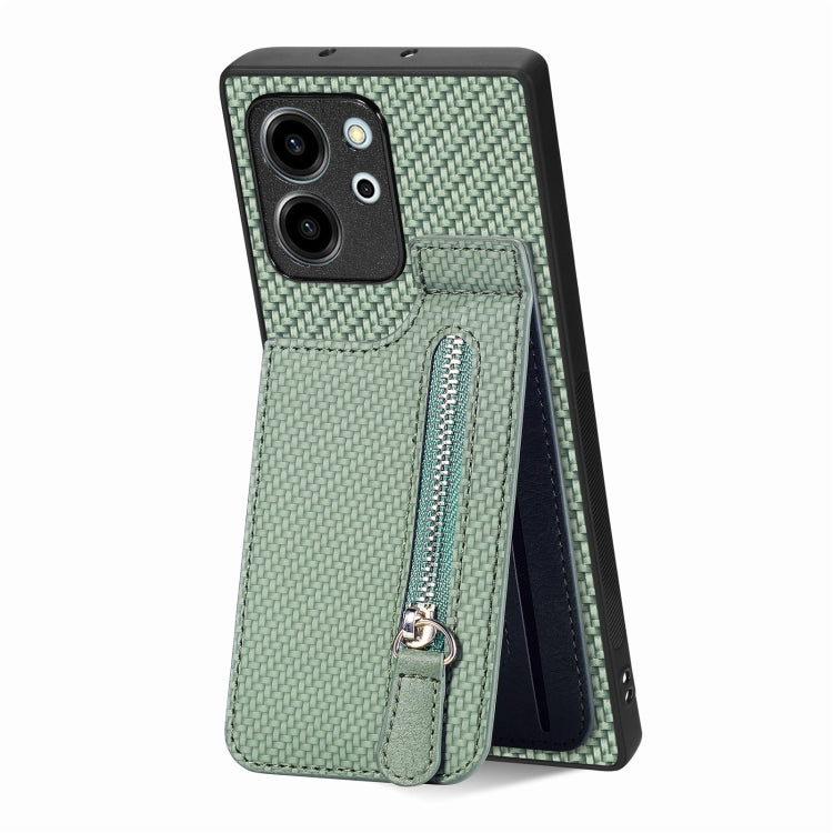 Carbon Fiber Vertical Flip Zipper Phone Case