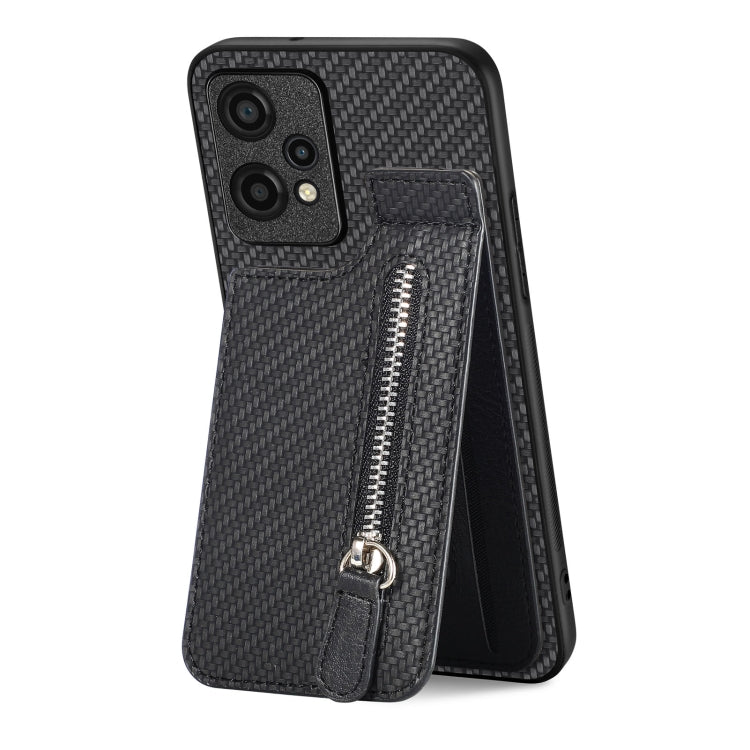 Carbon Fiber Vertical Flip Zipper Phone Case