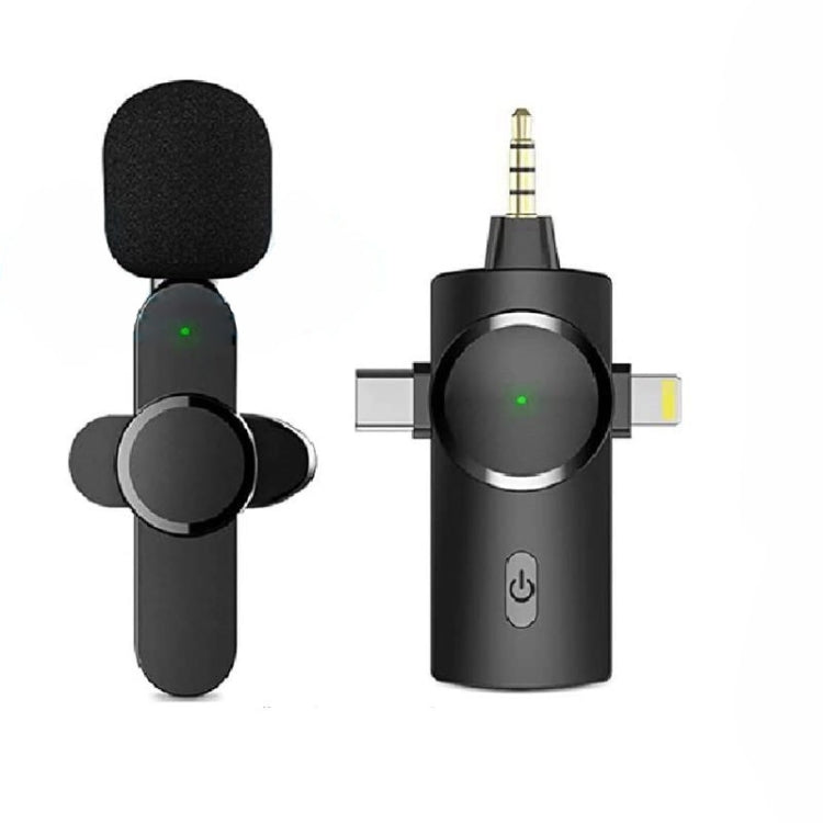 3 in 1 Lavalier Noise Reduction Wireless Microphone for iPhone / iPad / Android / Camera