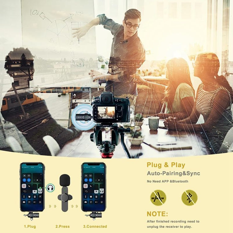 3 in 1 Lavalier Noise Reduction Wireless Microphone for iPhone / iPad / Android / Camera Reluova