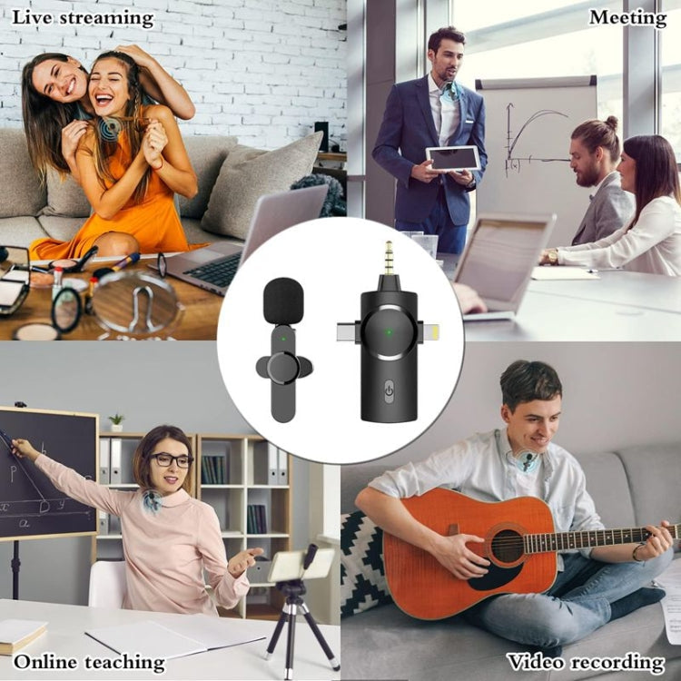 3 in 1 Lavalier Noise Reduction Wireless Microphone for iPhone / iPad / Android / Camera Reluova