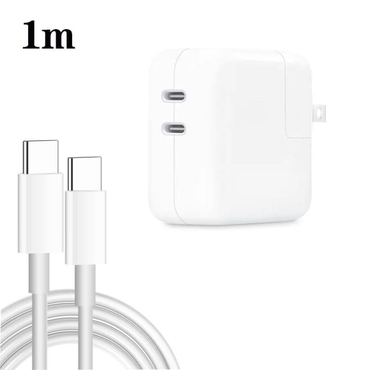 35W PD3.0 USB-C / Type-C Dual Port Charger with Type-C to Type-C Data Cable, US Plug