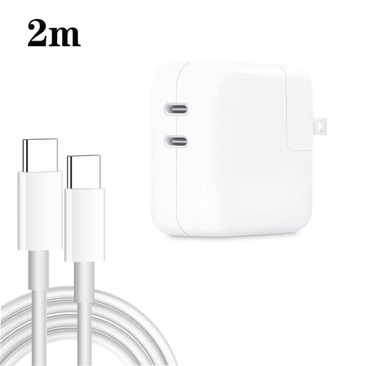 35W PD3.0 USB-C / Type-C Dual Port Charger with Type-C to Type-C Data Cable, US Plug