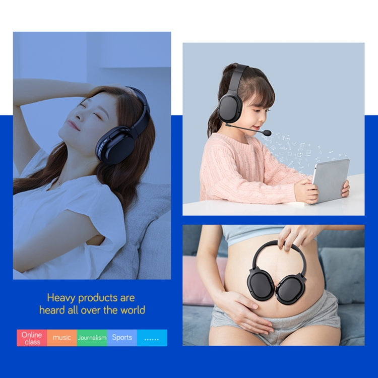 OY713 Blcak Music Headset Wireless BT5.0 Headphones Call Center Earphone With Microphone Reluova