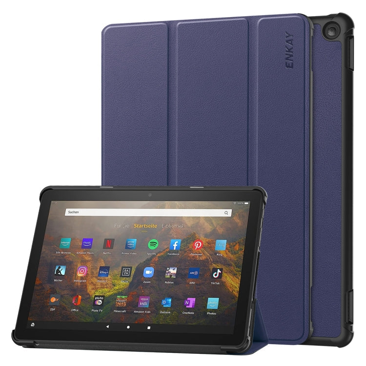 ENKAY ENKAY Tri-fold Custer Texture Leather Smart Tablet Case My Store