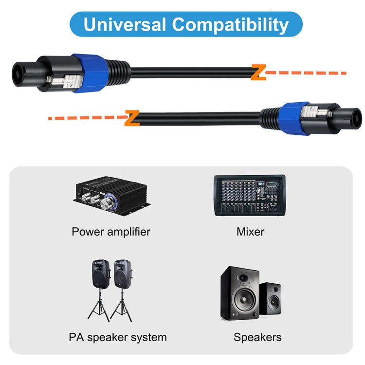 JUNSUNMAY Speakon Male to Speakon Male Audio Speaker Adapter Cable with Snap Lock Reluova