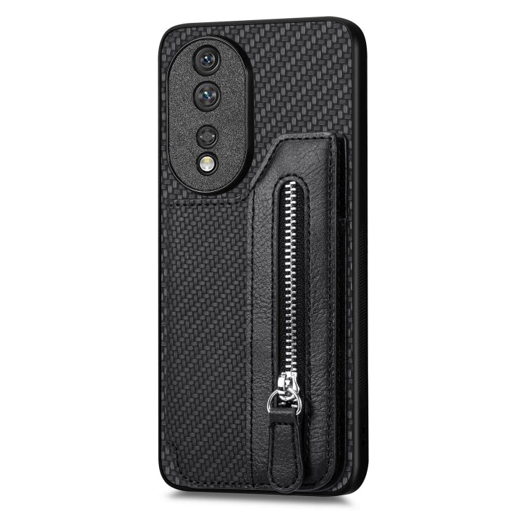 Carbon Fiber Horizontal Flip Zipper Wallet Phone Case My Store