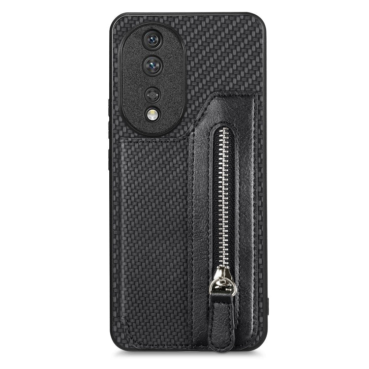 Carbon Fiber Horizontal Flip Zipper Wallet Phone Case My Store