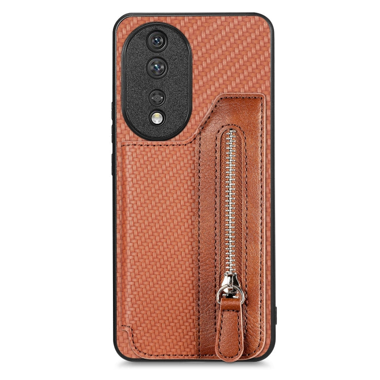 Carbon Fiber Horizontal Flip Zipper Wallet Phone Case My Store